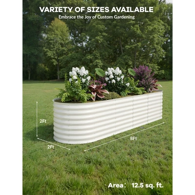 TRPOW 2 Pcs Raised Garden Beds Outdoor 8x2x2ft - Galvanized Steel Planter Box For Vegetables, Flowers, Rust-Resistant Garden Box 4 TRPOW 2 Pcs Raised Garden Beds Outdoor 8x2x2ft - Galvanized Steel Planter Box For Vegetables, Flowers, Rust-Resistant Garden Box - Image 2
