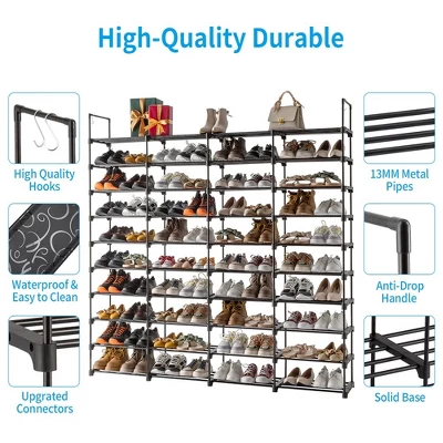 Shoe Rack 10 Tier Storage Organizer For Shoes, 72 Pairs Shoe Tower Unit Shelf Organizer For Closet 5 Shoe Rack 10 Tier Storage Organizer For Shoes, 72 Pairs Shoe Tower Unit Shelf Organizer For Closet - Image 3
