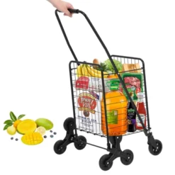 Utility Cart, Heavy Duty 110LB Capacity Folding Cart - Stair-Climbing 360¡ã Wheels For Groceries/Laundry/Multi-Floor Transport -Furniture GUEST 308ab860 8c3a 48c4 a47b 73509b5b8587