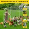 Chicken Coop, Large Metal Chicken Run - Walk In Poultry Cage With Waterproof Anti-UV Cover, Spire Roof For Outdoor Farm Use -Furniture GUEST 30cedb55 6372 4bdd 9f2e 074217131b9c