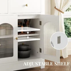 55Inch Large Sideboard Buffet Storage Cabinet With 3 Drawer And 4 Doors Wood Coffee Bar Buffet Table 11 55Inch Large Sideboard Buffet Storage Cabinet With 3 Drawer And 4 Doors Wood Coffee Bar Buffet Table -Furniture GUEST 32a84ab1 8b3d 4caf a351 e5fb76ce33fa