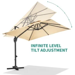 Cantilever Patio Umbrella 10x10ft Large Rectangle Umbrella Outdoor Market Umbrellas 360 Rotation Offset Hanging Outdoor Shade -Furniture GUEST 33b4037b 9d89 4a4b 9817 1d3a33c700ec