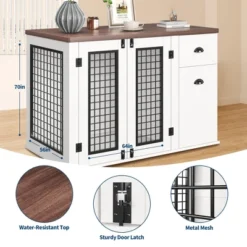44'' Dog Crate Furniture With Drawer & Cabinet, Heavy Duty Dog Kennel Furniture, Wooden Indoor Pet Cage Side End Table For Small To Medium Pets 12 44'' Dog Crate Furniture With Drawer & Cabinet, Heavy Duty Dog Kennel Furniture, Wooden Indoor Pet Cage Side End Table For Small To Medium Pets -Furniture GUEST 34a5cb0f 027c 4389 b905 a1f219e9e5b8