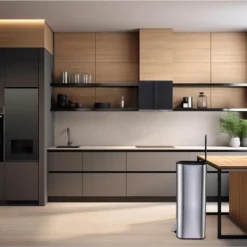 13.2 Gal/50L Trash Can, Rectangular Stainless Steel Trash Can With Recycling Bin, Fingerprint-Resistant,with Removable Inner Buckets