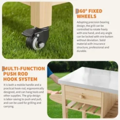 TROPOW Solid Wood Outdoor Grill Cart ¨C Stainless Steel Top Kitchen Island With Lockable Wheels For Patio/Garden (Natural Wood Color) 15 TROPOW Solid Wood Outdoor Grill Cart ¨C Stainless Steel Top Kitchen Island With Lockable Wheels For Patio/Garden (Natural Wood Color) -Furniture GUEST 34d93c1a da54 4cf7 a41a f219e362d611