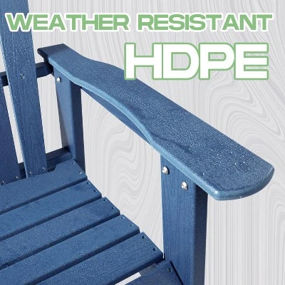 Folding Adirondack Chair, Oversized HDPE Adirondack Chairs With Weather Resistant, Outdoor Fire Pit Chair 5 Folding Adirondack Chair, Oversized HDPE Adirondack Chairs With Weather Resistant, Outdoor Fire Pit Chair - Image 3