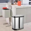 16 Gallon/60 L Dual Compartment Trash Can, Stainless Steel Garbage Can With Soft-Close Lid And 2 Plastic Removable Inner Bucket For Kitchen, Office -Furniture GUEST 35c4a25f e7b0 4994 a616 c198670b5bd8