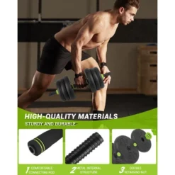 Adjustable Dumbbell Set & Home Gym Weights - 44LB 4-in-1 Space-Saving System With Kettlebell/Barbell Conversion -Furniture GUEST 35c7fe0b 73a0 45d8 91a9 9fece4ca5c94