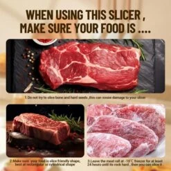 Manual Stainless Steel Meat Slicer | Hand-Crank Frozen Slicer For Beef, Mutton & Roll Meat | Adjustable Thickness -Furniture GUEST 3794749c d16e 4ec4 98a3 9dbcc4ae1ce1