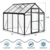 Greenhouse, 6x8 FT Walk-in - Heavy Duty Aluminum Polycarbonate Outdoor Greenhouse With Roof Vent, Sliding Lockable Door, Ground Nails, Black -Furniture GUEST 37c16259 8a52 4c53 b222 3a8368a5e726
