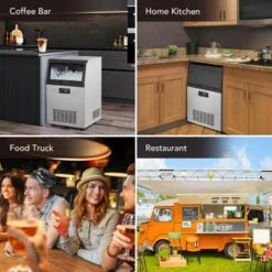 Commercial Undercounter Ice Maker Machine - Stainless Steel Freestanding Storage ， Cylinder Ice Cube Maker For Restaurants/Bars -Furniture GUEST 385bd581 3ccf 432e a710 638bd34985ad