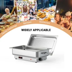 Electric Chafing Dish, 9QT Buffet Food Warmer - 400W Stainless Steel With Full & Half Pans, Digital Temp Control For Catering & Parties -Furniture GUEST 396c9105 a8dc 4690 bec9 778ea2c1ac76
