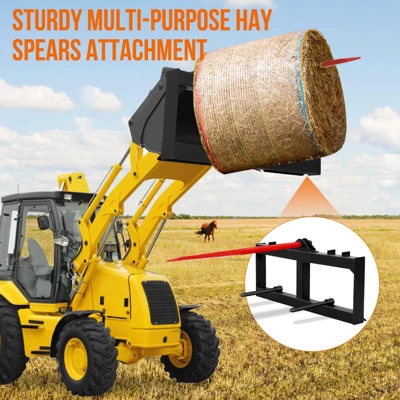 TROPOW 49" Hay Spear Attachment (3000LB Capacity) ¨C Red Main Spear + 2 Black Stabilizers For Skid Steer/Bobcat Loaders 6 TROPOW 49" Hay Spear Attachment (3000LB Capacity) ¨C Red Main Spear + 2 Black Stabilizers For Skid Steer/Bobcat Loaders - Image 4