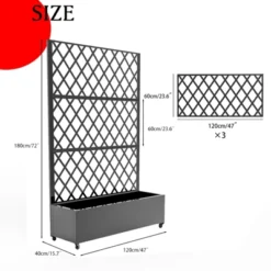 Privacy Screen With Planter Box, 72" H X 47" W Outdoor Privacy Screens And 3-Panels, Garden Decorative Planter Box With Trellis -Furniture GUEST 3a5f358e 3e11 4148 86a0 ac9662a22283