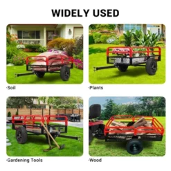 TROPOW Heavy Duty Steel ATV Dump Trailer, 15 Cu.Ft Pull Behind Utility Trailer With Removable Sides & All-Terrain Tires For Garden/Yard/Lawn -Furniture GUEST 3a938699 4ab3 474d b389 828767093c5e