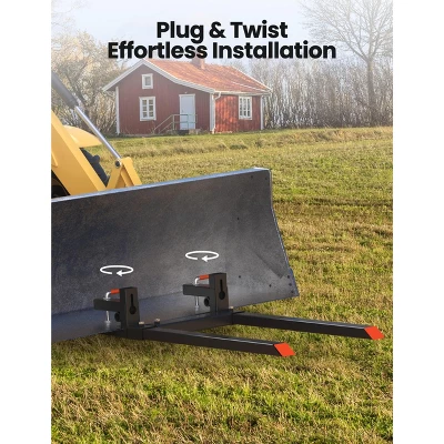 Pallet Forks Skid Steer - 60" 4000LB Heavy Duty Clamp-On Tractor Forks With Adjustable Stabilizer Bar For Buckets 4 Pallet Forks Skid Steer - 60" 4000LB Heavy Duty Clamp-On Tractor Forks With Adjustable Stabilizer Bar For Buckets - Image 3