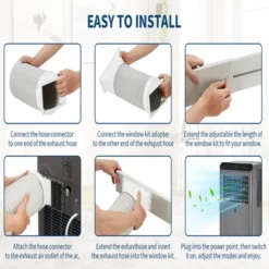 8000 BTU Portable Air Conditioner - Portable AC Unit For Bedroom Up To 350 Sq. Ft, Cooling, Fan & Dehumidifier, Floor Standing,Black&Grey Top Cover 15 8000 BTU Portable Air Conditioner - Portable AC Unit For Bedroom Up To 350 Sq. Ft, Cooling, Fan & Dehumidifier, Floor Standing,Black&Grey Top Cover -Furniture GUEST 3c24c9bb b846 498b 88c8 c99cc4bd2fb0