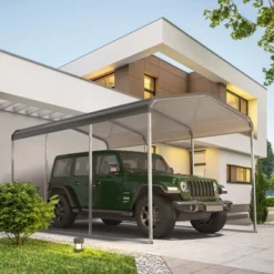 Carport, Metal Carport - Heavy Duty With Galvanized Steel Roof & Frame, All-Weather Protection, Easy Assembly For Cars, Trucks, Boats (Gray) -Furniture GUEST 3c553264 0b5e 4568 831f 740a440a17f2