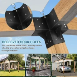 Pergola Brackets, 6''x6'' Pergola Kits - 4-Way Heavy Duty Corner Brackets For Wood Beams, Easy Assembly For Gazebos Patio Log Cabins -Furniture GUEST 3c885136 cb54 46f4 bf09 cf470b455bf2