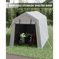 7x15 FT Motorcycle Storage Sheds, Portable Shed With Rolled Up Zipper Door, Waterproof -Furniture GUEST 3ca14eed 7704 4075 b85e b43249131c20