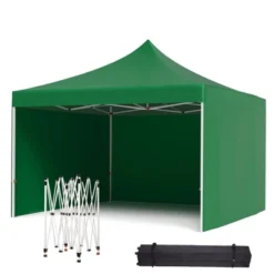 10 X 10 Pop Up Canopy Tent, Heavy Duty Outdoor Canopy With 3 Removable Sidewalls Wheeled Carry Bag, Stakes And Nails -Furniture GUEST 3cb20edb 818d 4469 ba4c 4c43fe3dc9de