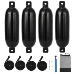 Boat Fenders, Inflatable Float Set - With 4 Ropes, Air Pump & Storage Bag, Bumpers For Pontoon Fishing Boats Yachts -Furniture GUEST 3cba77ae dcd4 460e b3d5 eb9d82d0e367