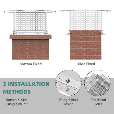 Chimney Cap, 12x12 Inches Square Stainless Steel Chimney Cover - Adjustable Bottom, Mesh For Clay Flue (Silver) 6 Chimney Cap, 12x12 Inches Square Stainless Steel Chimney Cover - Adjustable Bottom, Mesh For Clay Flue (Silver) - Image 4