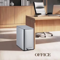 2.64 Gal/10L Slim Bathroom Trash Can, Stainless Steel Step-On Garbage Bin With Soft-Close Lid & Removable Inner Bucket, Narrow Recycle Bin -Furniture GUEST 3d80bf6b af80 4255 91d1 0da411f000ae