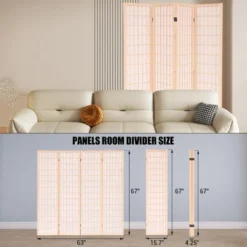 Wooden Room Divider Wall 3 Panel With Holes,5.6FT Tall Room Divider With Shelves,Folding Privacy Screens 67 In For Room Separation Home Office Bedroom -Furniture GUEST 3e98bcf9 25f3 4334 a9ca 9283b2e27a77