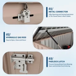 Metal Outdoor Lean To Storage Shed, Lean To Garden Shed Utility Tool Shed, Heavy-Duty Outdoor Metal Wall Side Storage Sheds -Furniture GUEST 3f1a99ae 2697 4aa5 a089 79259e1e1140