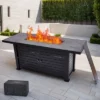 57" Fire Pit Table, 50000BTU Rectangle Propane Fire Table With Cover,Rain Cover, Sturdy Steel And Iron Fence Surface, CSA Safety Certified 2 57" Fire Pit Table, 50000BTU Rectangle Propane Fire Table With Cover,Rain Cover, Sturdy Steel And Iron Fence Surface, CSA Safety Certified -Furniture GUEST 3fa4d05f 4350 4601 8086 b3c4050542de