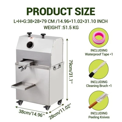 TROPOW Manual Sugar Cane Juicer, Commercial Press With Stainless Steel 3 Rollers, 2.4" Large Inlet, High Output Juicer Machine 3 TROPOW Manual Sugar Cane Juicer, Commercial Press With Stainless Steel 3 Rollers, 2.4" Large Inlet, High Output Juicer Machine