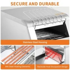 Commercial Conveyor Toaster, 300 Slices/H, 1800W 110v, 7 Temperature Settings 13 Commercial Conveyor Toaster, 300 Slices/H, 1800W 110v, 7 Temperature Settings -Furniture GUEST 4099c9f3 2f3a 442f a198 d7848676a2be 1