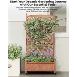 Raised Garden Bed With Trellis And Wheels Vertical Horticulture Trellis Planter With Drainage Holes -Furniture GUEST 41ff6d96 1422 4872 889a a952b1c4263d