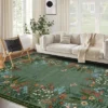 8x10 Washable Rugs Non Slip - Large Floral Area Rug For Living Room, Bedroom (Green) -Furniture GUEST 424801ec 9f3b 4bc5 82d9 3c6c7b9d6c3a