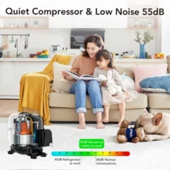 Commercial Undercounter Ice Maker Machine - Stainless Steel Freestanding Storage ， Cylinder Ice Cube Maker For Restaurants/Bars -Furniture GUEST 42c7d772 f108 4120 ae41 451626e7885d