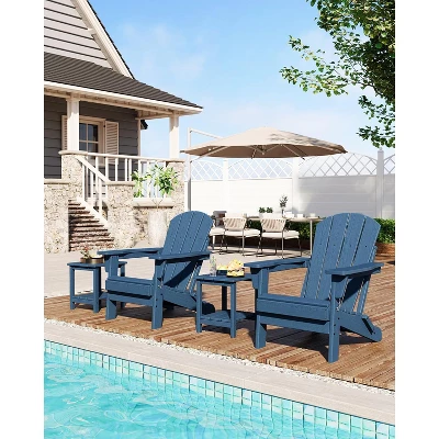 Folding Adirondack Chair, HDPE Outdoor All-Weather Fire Pit Chairs, Outdoor Wooden Lounge Chair, Modern Lounger Adirondack Chairs Ergonomic 12 Folding Adirondack Chair, HDPE Outdoor All-Weather Fire Pit Chairs, Outdoor Wooden Lounge Chair, Modern Lounger Adirondack Chairs Ergonomic - Image 10