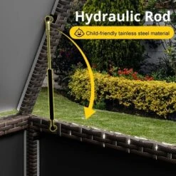 Outdoor Storage Deck Box, 80 Gallon Rattan Patio Furniture Storage Bins With Lid, Waterproof Outside Organizer Cabinet -Furniture GUEST 4412d8e6 6a02 48aa a1b4 67010e9d09f9