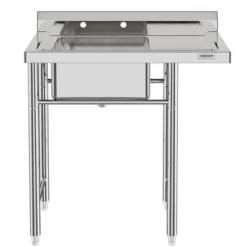 Compartment Stainless Steel Utility Sink With Backsplash, Freestanding Laundry Sink, Cleaning Washing Station For Garage, Kitchen, Backyard 19 Compartment Stainless Steel Utility Sink With Backsplash, Freestanding Laundry Sink, Cleaning Washing Station For Garage, Kitchen, Backyard -Furniture GUEST 44c19880 7a41 4898 a9d9 624609c0a642