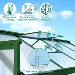 TROPOW 6x10 FT Polycarbonate Greenhouse For Outdoors, Heavy Duty Aluminum Frame, Single Swing Door, Adjustable Vent Windows, Green House For Garden -Furniture GUEST 44d2cd00 bdd9 4a9a bf35 b9e96bbd7af0