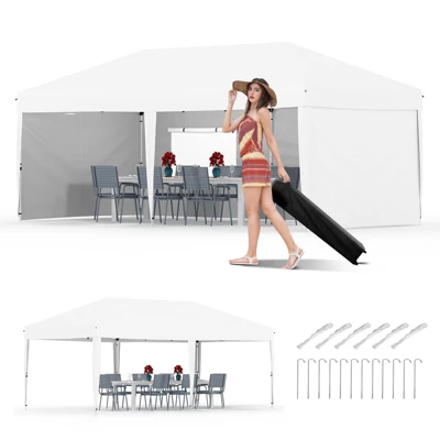 10x20 Pop Up Canopy Tent With 4 Sidewalls,Heavy Duty Outdoor Canopy With 3 Adjustable Height, Commercial Street Vendors Party Tents 17 10x20 Pop Up Canopy Tent With 4 Sidewalls,Heavy Duty Outdoor Canopy With 3 Adjustable Height, Commercial Street Vendors Party Tents - Image 15