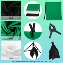 Photography Lighting Kit & Backdrop Stands - 8.5x10ft Studio Set With 5 Tripods, Softbox, Bulbs, 5-in-1 Reflector -Furniture GUEST 4613d59c 5867 4b74 925d 927b7b632581