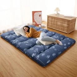 Futon Mattress, Japanese Twin Size - Floral Pattern Floor Mattress For Tatami, Sleeping Pad, Camping Travel -Furniture GUEST 462463fe 7850 4e95 a5e4 7e82372c851b