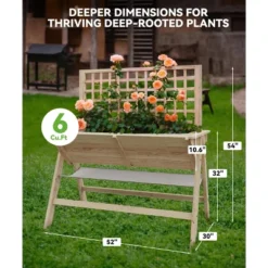 52x30x54in Raised Garden Bed With Legs,Wooden Elevated Raised Garden Beds Outdoor -Furniture GUEST 4637f9d8 85b9 49ba 8637 908dece0ff8f