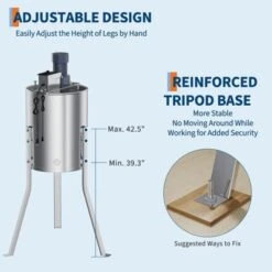 Electric Honey Extractor, Frame Stainless Steel Honey Spinner With 140W Adjustable-Speed Motor, Beekeeping Equipment For Efficient Honey With Lid -Furniture GUEST 46435a9e ad6d 4693 b7b8 351135bdcd4c