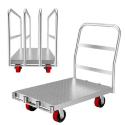 2-in-1 Heavy Duty Panel Truck Cart All Steel Platform Truck With 6'' Swivel Wheels Moving Platform Hand Truck With 2000 LBS Capacity For Garage -Furniture GUEST 4799a2b7 8d9a 42af 903f 3a85f739ae4a