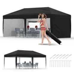 10x20 Pop Up Canopy Tent With 4 Sidewalls,Heavy Duty Outdoor Canopy With 3 Adjustable Height, Commercial Street Vendors Party Tents 25 10x20 Pop Up Canopy Tent With 4 Sidewalls,Heavy Duty Outdoor Canopy With 3 Adjustable Height, Commercial Street Vendors Party Tents -Furniture GUEST 47a3ccf3 af2b 4b53 ae61 bdabd1eb9b92