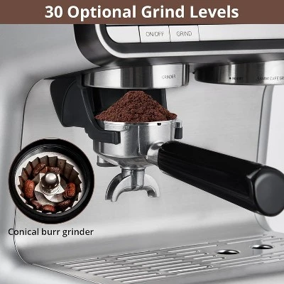 Espresso Machine With Grinder - 20 Bar Professional Coffee Maker, Built-in Milk Frother, 95oz Water Tank & 30 Grind Settings 4 Espresso Machine With Grinder - 20 Bar Professional Coffee Maker, Built-in Milk Frother, 95oz Water Tank & 30 Grind Settings - Image 2