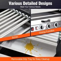 Hot Dog Roller - 7 Rollers, 18 Hot Dogs Capacity, Stainless Sausage Grill Cooker 13 Hot Dog Roller - 7 Rollers, 18 Hot Dogs Capacity, Stainless Sausage Grill Cooker -Furniture GUEST 47fc4adc 7ad3 43ac a154 62b55aa8e99a