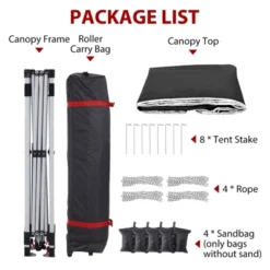 10x10 Ft, Patented Center Locking Canopy Tent, Portable Outdoor Canopy Tent, Comes With Hand Wheel Bag, Suitable For Outdoor Use, Height Adjustable 18 10x10 Ft, Patented Center Locking Canopy Tent, Portable Outdoor Canopy Tent, Comes With Hand Wheel Bag, Suitable For Outdoor Use, Height Adjustable -Furniture GUEST 4860cdd8 0a81 4890 bdb1 de011949d793